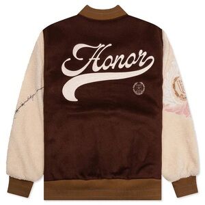 Honor the Gift Heavy Weight S/O Brown and Cream Bomber Jacket/NWT/SealedinBag